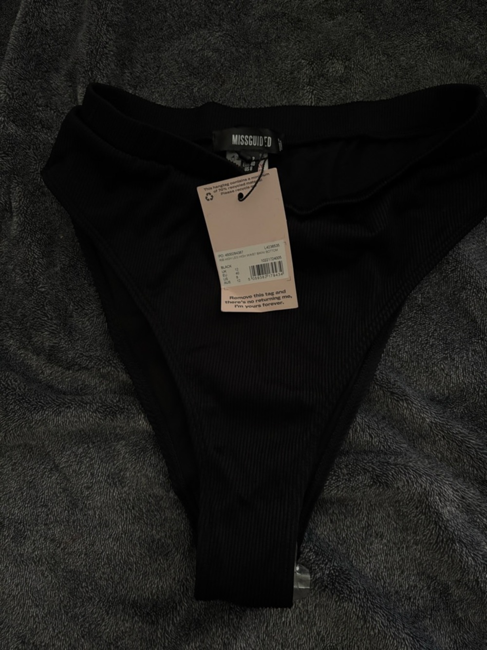 Missguided Ribbed Bikini Bottom